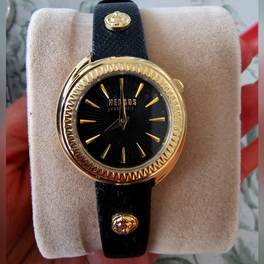 Versus Versace Black and Gold Luxury Watch